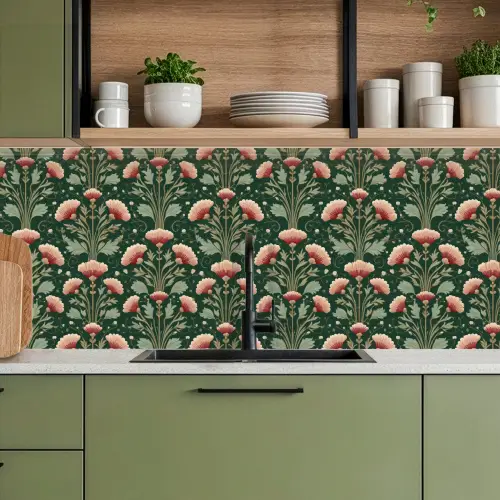 Patroon - Botanisch - Kleurrijk keuken achterwand 2 middel 871 -sfeer3