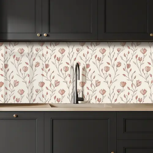 Patroon - Klassiek - Roze keuken achterwand 2 middel 871 -sfeer1