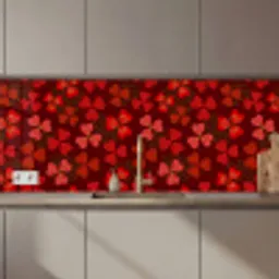 Patroon - Klaver - Rood keuken achterwand 2 middel 871 zz_3dshopping