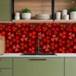 Patroon - Klaver - Rood keuken achterwand 2 middel 871 -sfeer3