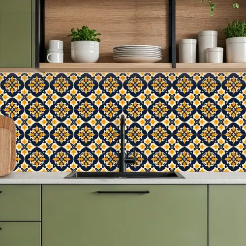Patroon - Siertegel - Kleurrijk keuken achterwand 2 middel 871 -sfeer3