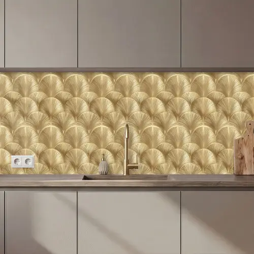 Patroon - Waaier - Goud keuken achterwand 2 middel 871 zz_3dshopping