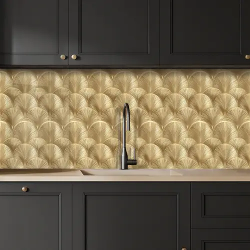 Patroon - Waaier - Goud keuken achterwand 2 middel 871 -sfeer1