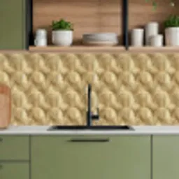 Patroon - Waaier -  Goud keuken achterwand 2 middel 871 -sfeer3