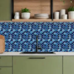 Patroon - Vissenschubben - Blauw keuken achterwand 2 middel 871 -sfeer3