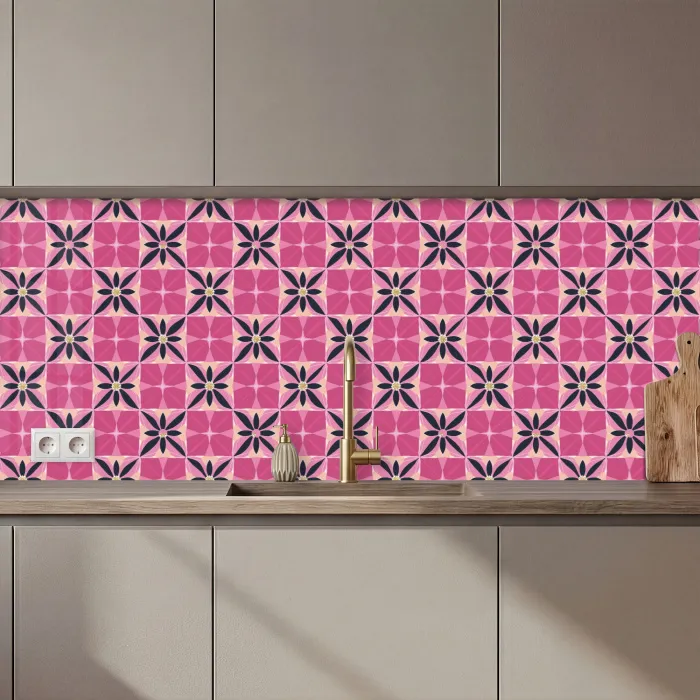 Patroon - Bloemmotief - Meerkleurig keuken achterwand 2 middel 871 zz_3dshopping