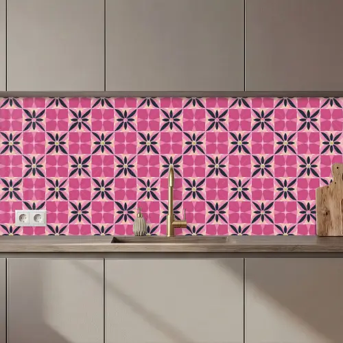 Patroon - Bloemmotief - Meerkleurig keuken achterwand 2 middel 871 zz_3dshopping