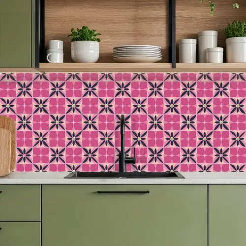 Patroon - Bloemmotief - Meerkleurig keuken achterwand 2 middel 871 -sfeer3