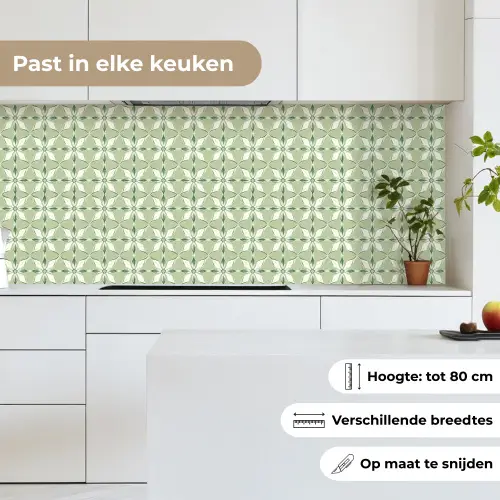 Patroon - Bloemenvorm - Groen keuken achterwand 2 middel 871 -sfeer4_NL