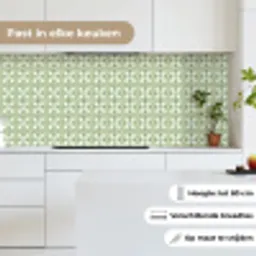 Patroon - Bloemenvorm - Groen keuken achterwand 2 middel 871 -sfeer4_NL