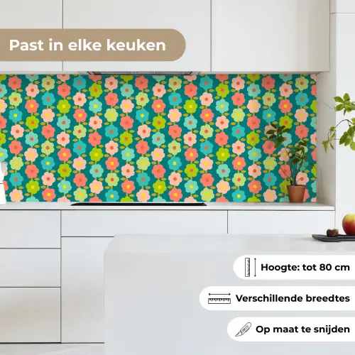 Patroon - Bloemen - Retro - Jaren 70 keuken achterwand 2 middel 871 -sfeer4_NL