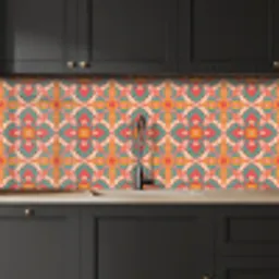 Patroon - Hippie - Oranje keuken achterwand 2 middel 871 -sfeer1