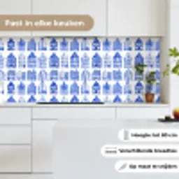 Patroon - Huizen - Blauw keuken achterwand 2 middel 871 -sfeer4_NL