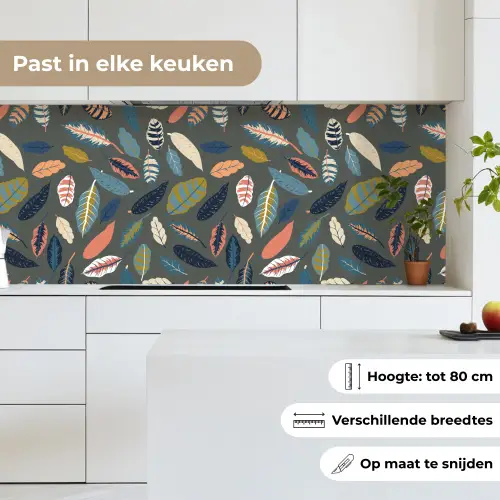 Patroon - Blaadjes - Pastel keuken achterwand 2 middel 871 -sfeer4_NL
