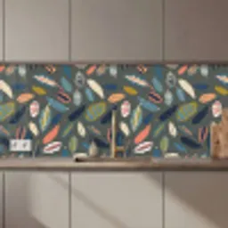 Patroon - Blaadjes - Pastel keuken achterwand 2 middel 871 zz_3dshopping