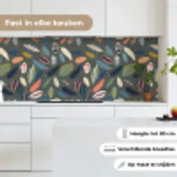 Patroon - Blaadjes - Pastel keuken achterwand 2 middel 871 -sfeer4_NL