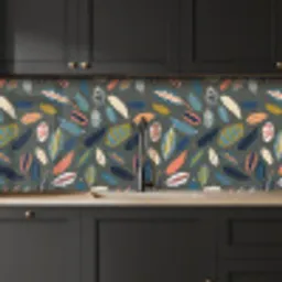 Patroon - Blaadjes - Pastel keuken achterwand 2 middel 871 -sfeer1
