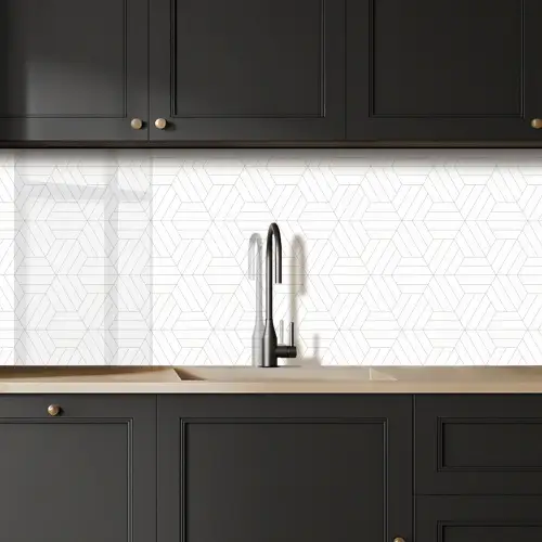 Patroon - Lijn - Design - Zwart - Wit keuken achterwand 2 middel 871 -sfeer1