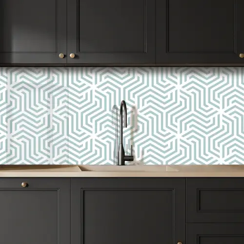 Patroon - Lijn - Design - Groen keuken achterwand 2 middel 871 -sfeer1