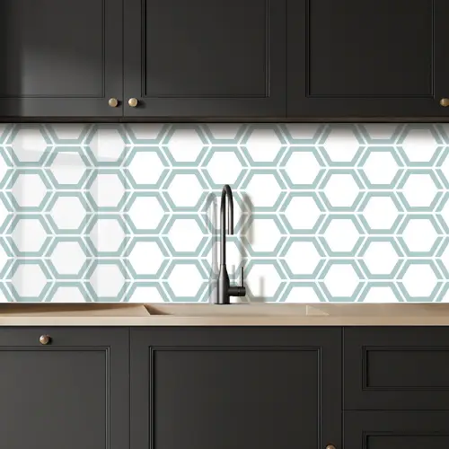 Patroon - Lijn - Design - Hexagon keuken achterwand 2 middel 871 -sfeer1