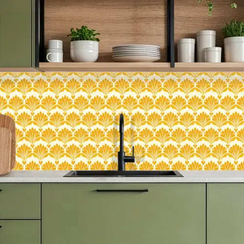 Patroon - Motief - Geel keuken achterwand 2 middel 871 -sfeer3