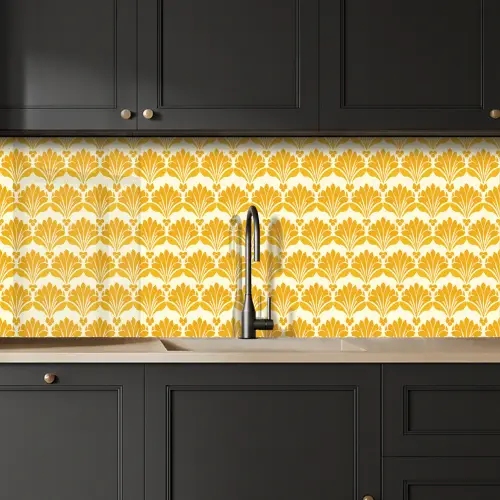 Patroon - Motief - Geel keuken achterwand 2 middel 871 -sfeer1