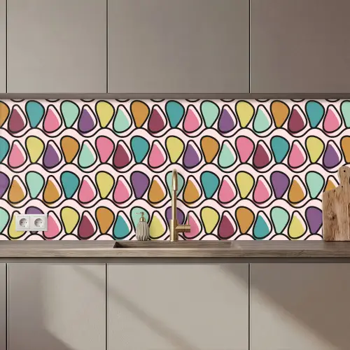 Patroon - Ovaal - Pastel keuken achterwand 2 middel 871 zz_3dshopping