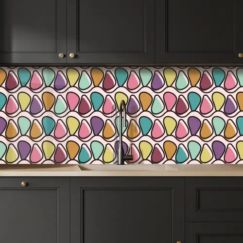 Patroon - Ovaal - Pastel keuken achterwand 2 middel 871 -sfeer1
