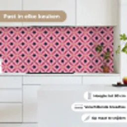 Patroon - Bloemblaadjes - Roze - Blauw keuken achterwand 2 middel 871 -sfeer4_NL