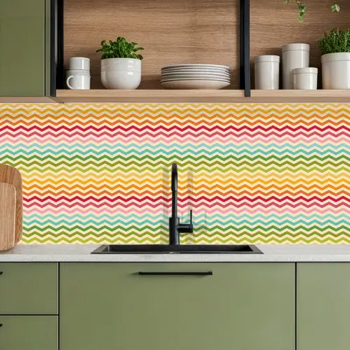 Patroon - Regenboog - Retro keuken achterwand 2 middel 871 -sfeer3