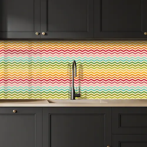 Patroon - Regenboog - Retro keuken achterwand 2 middel 871 -sfeer1