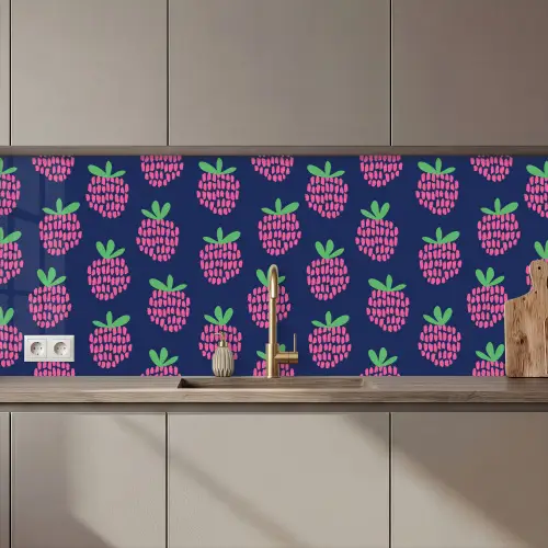 Patroon - Framboos - Retro keuken achterwand 2 middel 871 zz_3dshopping