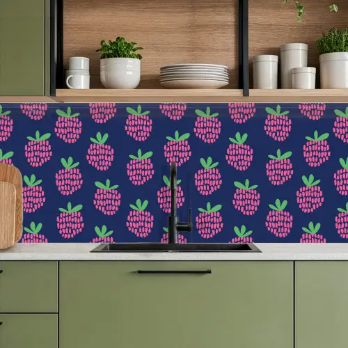 Patroon - Framboos - Retro keuken achterwand 2 middel 871 -sfeer3