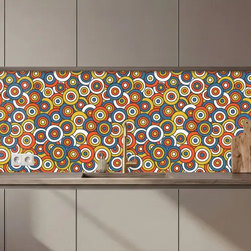 Patroon - Retro - Cirkel keuken achterwand 2 middel 871 zz_3dshopping