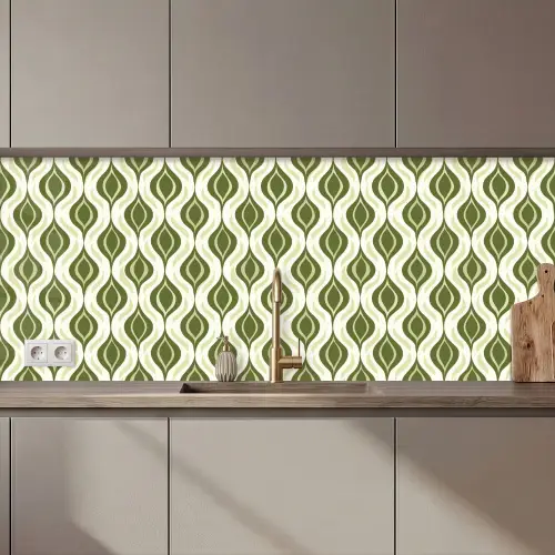 Patroon - Retro - Groen keuken achterwand 2 middel 871 zz_3dshopping