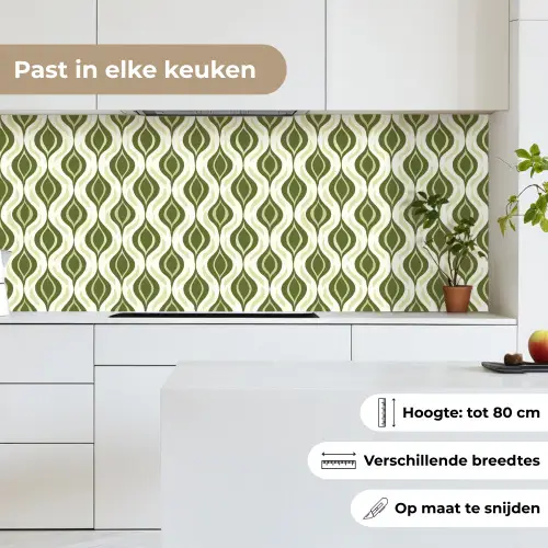 Patroon - Retro - Groen keuken achterwand 2 middel 871 -sfeer4_NL