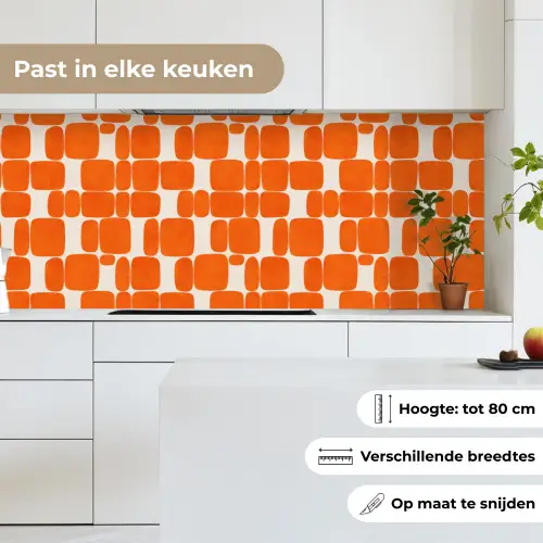 Patroon - Retro - Oranje keuken achterwand 2 middel 871 -sfeer4_NL