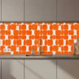 Patroon - Retro - Oranje keuken achterwand 2 middel 871 zz_3dshopping