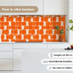 Patroon - Retro - Oranje keuken achterwand 2 middel 871 -sfeer4_NL