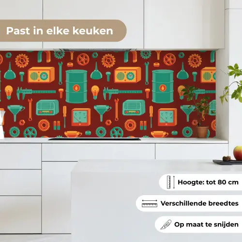Patroon - Retro - Gereedschap keuken achterwand 2 middel 871 -sfeer4_NL