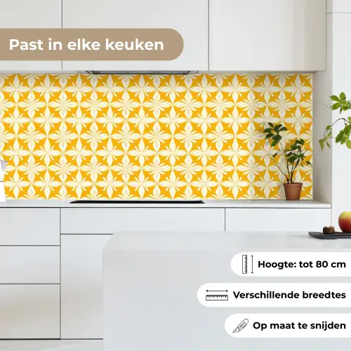 Patroon - Retro - Geel keuken achterwand 2 middel 871 -sfeer4_NL