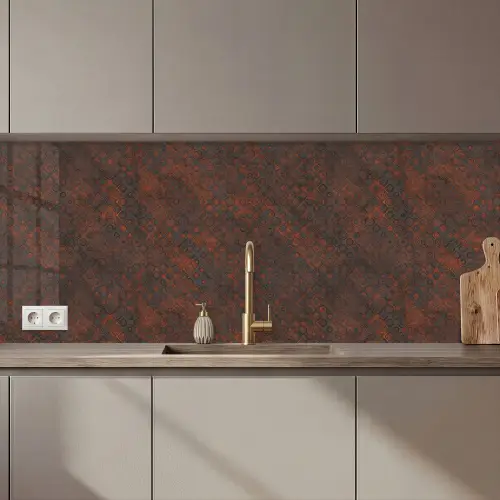 Patroon - Roest - Bruin keuken achterwand 2 middel 871 zz_3dshopping