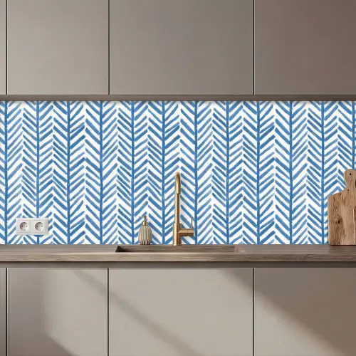 Patroon - Streep - Blauw keuken achterwand 2 middel 871 zz_3dshopping