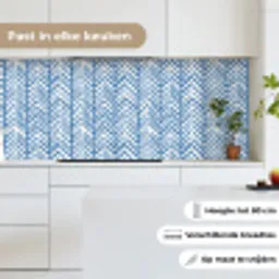 Patroon - Streep - Blauw keuken achterwand 2 middel 871 -sfeer4_NL