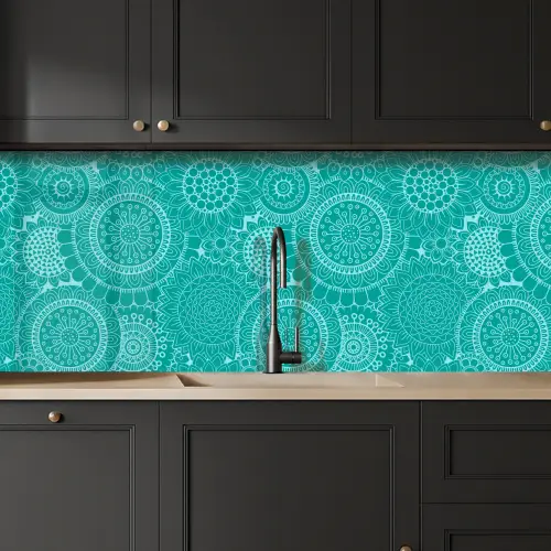 Patroon - Zonnebloemen - Mandala keuken achterwand 2 middel 871 -sfeer1
