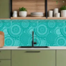 Patroon - Zonnebloemen - Mandala keuken achterwand 2 middel 871 -sfeer3