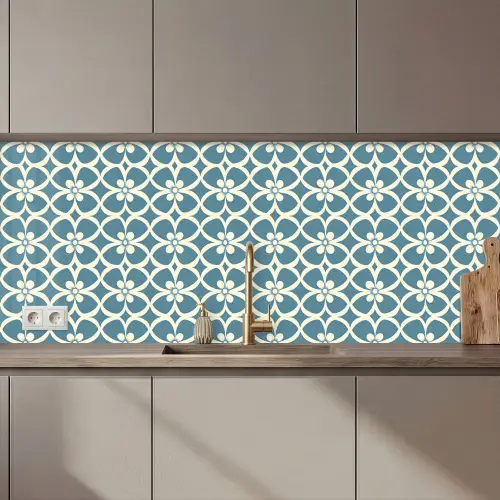 Patroon - Symmetrisch - Blauw keuken achterwand 2 middel 871 zz_3dshopping