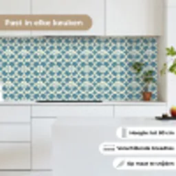 Patroon - Symmetrisch - Blauw keuken achterwand 2 middel 871 -sfeer4_NL