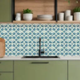Patroon - Symmetrisch - Blauw keuken achterwand 2 middel 871 -sfeer3
