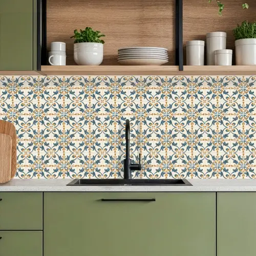 Patroon - Klassiek - Kleurrijk keuken achterwand 2 middel 871 -sfeer3